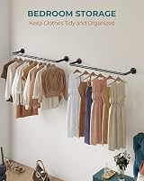 OROPY Industrial Pipe Clothes Rail Set of 2 92 cm Wall Mounted Retro Garment view 7