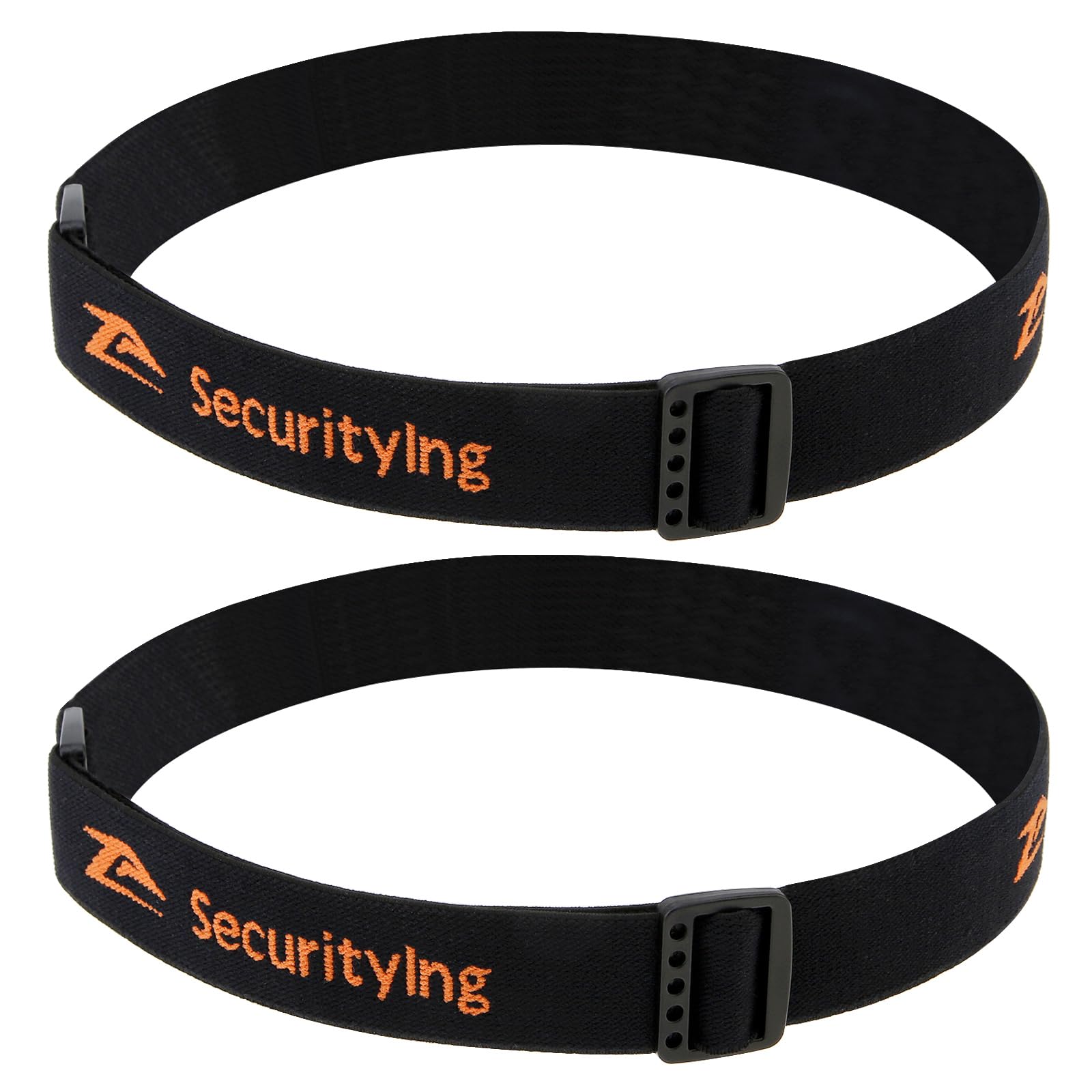 SecurityIng Elastic Headband Adjustable Headlight Strap Fit for 22mm - 26mm Torch Headlight Holder (2Pcs)