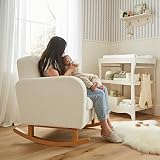 CuddleCo Etta Nursing Chair Boucle Off-White Elegant Mushroom Tone view 2