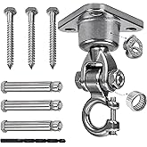 WWFFEN Heavy Duty Stainless Steel Swing Hanger with 360°+180°Rotation 1500LB Capacity,Triangular Fixation for Playground Hammock Chair,sandbag Porch Swing