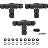 GXILEE IP68 Waterproof Cable Connector 3-Pin 3 Way Junction Box | Outdoor Electrical Wire Splice, For Garden Lights, Solar &amp; LED Strip Lighting, Fits &Oslash; 5-12 mm Cable, TUV Listed, Pack of 3