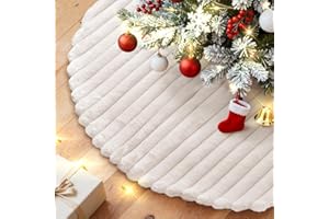 Lanpn Christmas Tree Skirt 75cm, Faux Fur Xmas Tree Skirt Plush Winter Christmas Tree Mat for Small Mini Pencil Artificial Tr