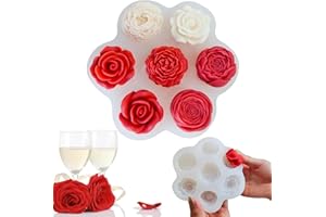 JDH SILICONE 7 Sets Flower Candle molds,3D Valentin e's Day Mold for Candle Making for Candle Soap Making,Handmade Cake Dessert Decoration Chocolate Cupcake Candy Ice Mold,Resin Concrete Art Crafts Accessories