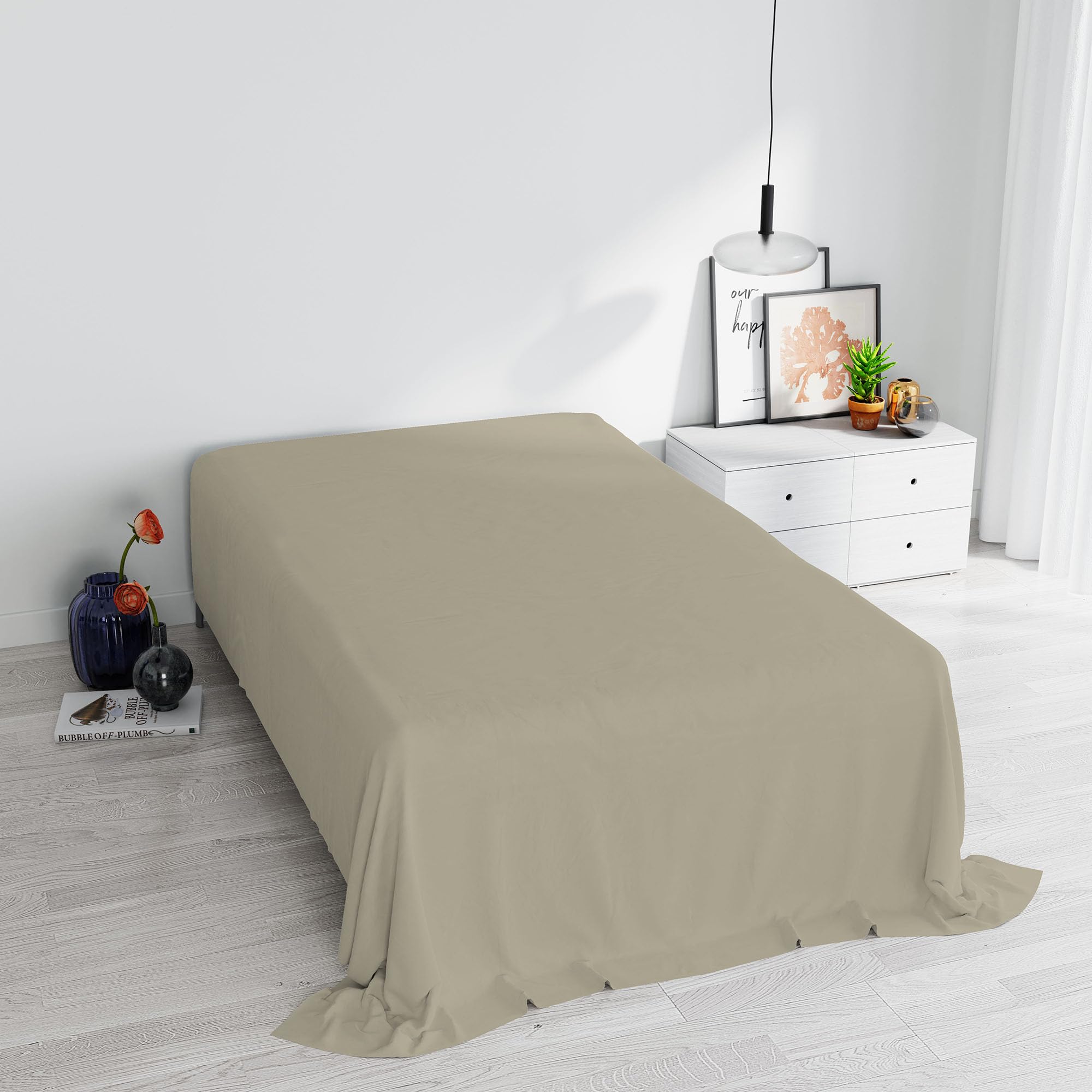 Max Color top Sheet,180x300cm,Dove Grey, 100% Cotton, SMALL DOUBLE