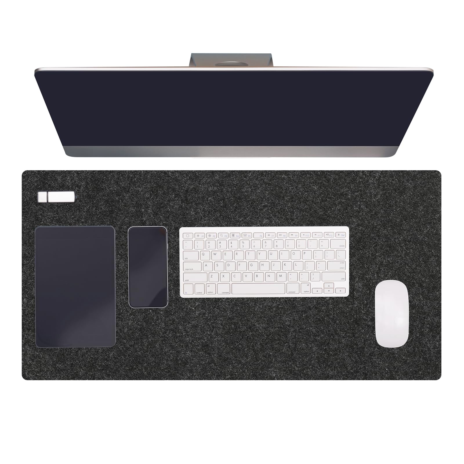 Photo 1 of PATIKIL 31.5" x 15.7" Large Felt Desk Pad Protector, Upgrade Non-Slip Desk Mat Full Table Mouse Pad Keyboard Mats for Laptop Computer Writing Desk Table Gaming Home, Dark Gray