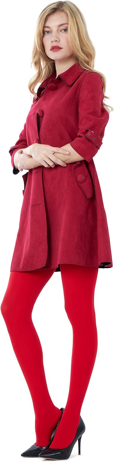 CozyWow Women's 80D Soft Solid Color Semi Opaque Footed Tights at  Women’s Clothing store