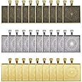 WAY DENG 30 Pack Alloy Metal Blanks Bronze Gold Silver Bulk Inner 25mm Square Base Settings Photo Frames Handmade Necklaces Pendants Trays Bezels Charms DIY Jewelry Making Accessories
