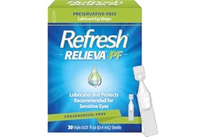 Refresh Relieva PF Lubricant Eye Drops for Dry Eyes, Preservative-Free, 0.01 Fl Oz Single-Use Containers, 30 Count