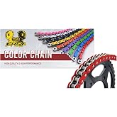 ERGY High performance racing non-o-ring color chain with premium quality (Red, 520-122 Links)