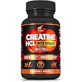 Creatine HCL with Shilajit - Workout Supplement for Men & Women, Muscle Builder, Endurance, Strength, Superior to Monohydrate: Instantized for Max Absorption, No Load, No Bloat - 120 Vegan Caps