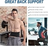 Paskyee Lower Back Support Belt with 6 Stays Adjustable Lumbar Brace view 2