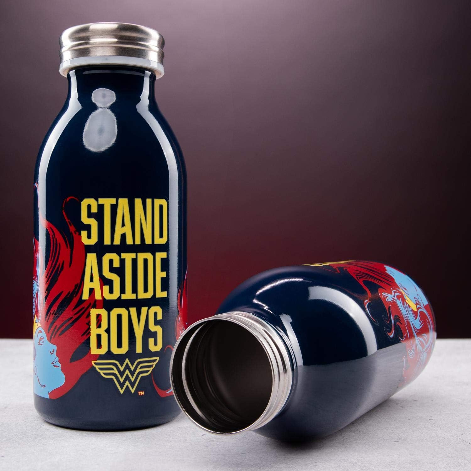Paladone PP5142DC Wonder Woman Water Premium Stainless Steel Drinking Bottle, Blue,red, 450 ml - Image 3