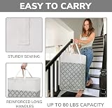 TIMEYARD Large Laundry Basket 75L 2-Pack Collapsible Tall Hampers Grey view 5