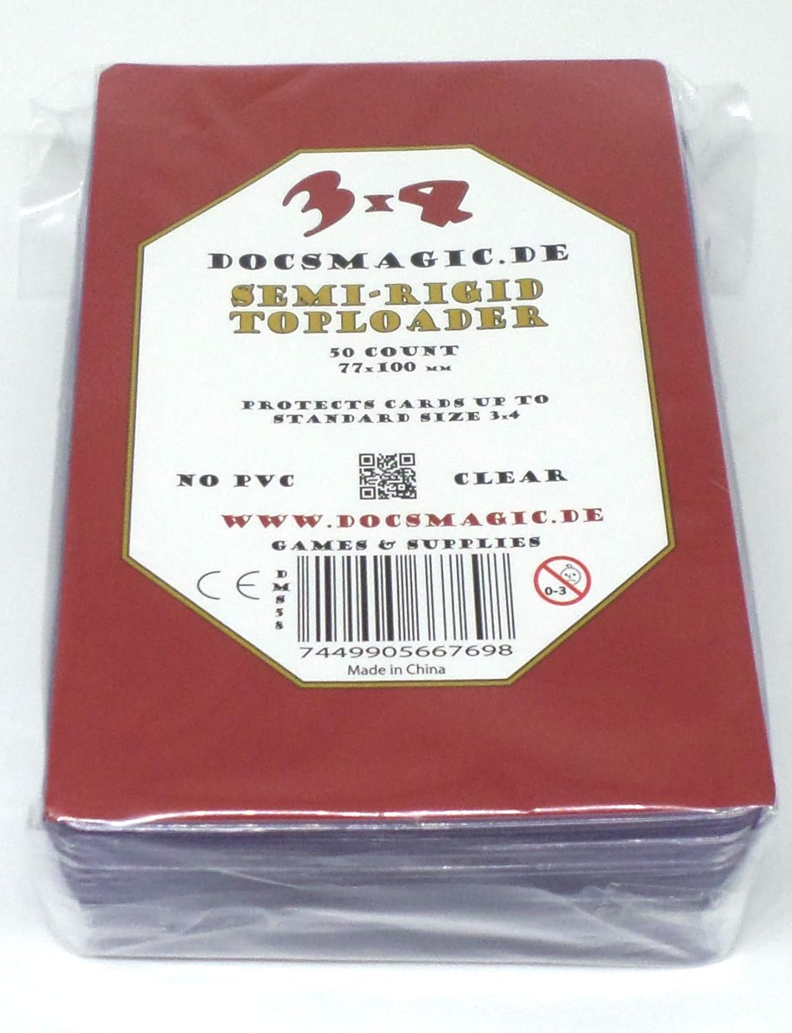 docsmagic.de 50 Semi-Rigid Toploader Standard Size, 1 Pack, Standard 3 x 4 - Semi-Rigid