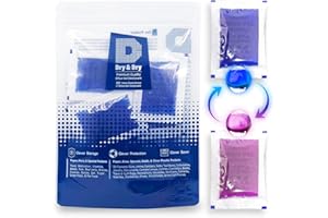 Dry & Dry 5 Gram [50 Packets] Blue Indicating(Blue to Pink) Silica Gel Packets Desiccants Silica Gel Packets - Rechargeable Silica Packets, Silica Gel, Silica Gel Packs