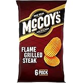 McCoy's Flame Grilled Steak Flavour Ridge Cut Potato Crisps, 6 x 25g