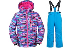 HOTIAN Boys Ski Jacket Snow Jacket Pants Suits Windproof Waterproof Winter Coats