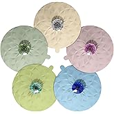 Drink Covers, Silicone Cup Covers, Silicone Lids for Cup, Mug, Wine Glass, Anti-dust Airtight Seal Heat Resistant Mug Lids (Beige-Powder-Blue-Green-Sage)