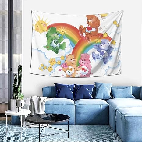 Amazon Co Jp ケアベア 1 人気 タペストリー インテリア おしゃれ壁掛け 大判 装飾布 布ポスター ファブリック装飾用品 多機能 室内 窓や壁の飾り お店 人気 新居祝い 個性ギフト152x102cm ホーム キッチン