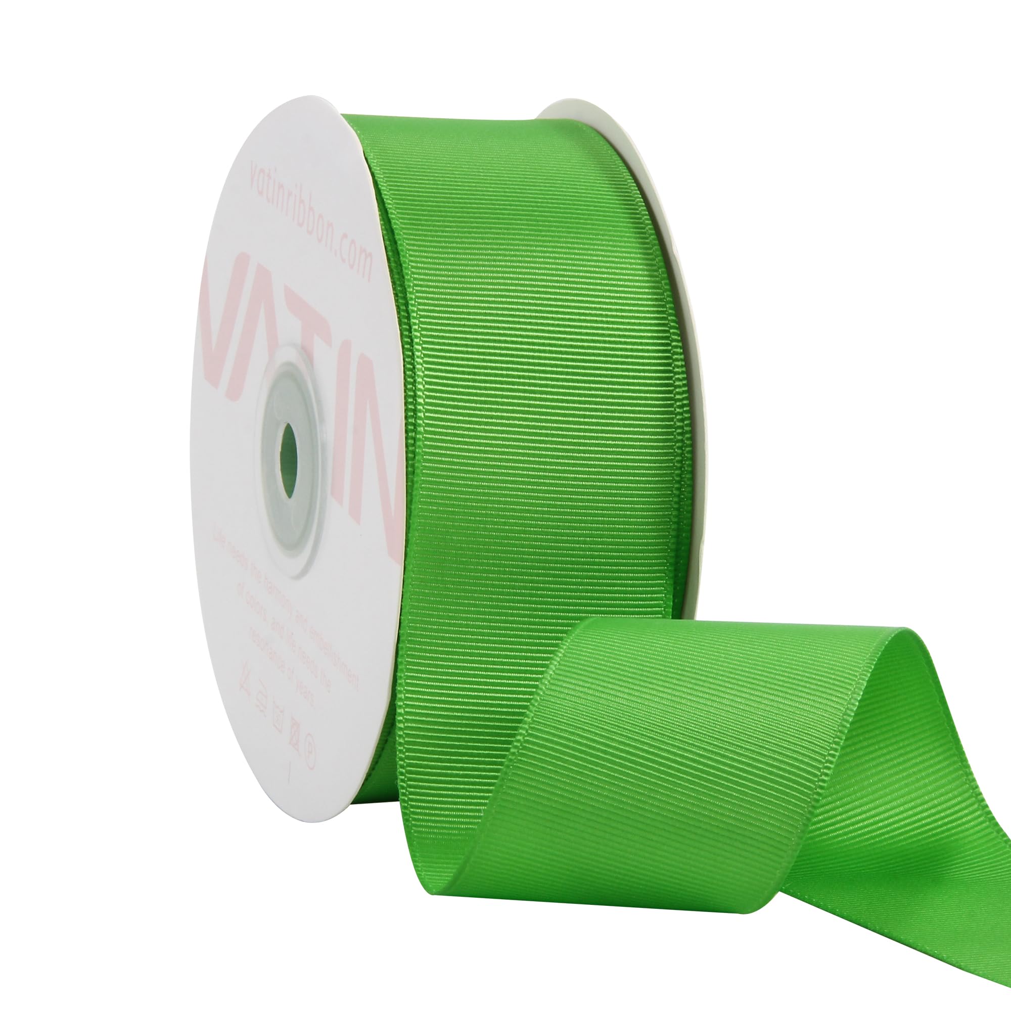 VATIN 38 mm Solid Apple Green Grosgrain Ribbon Spool -23 Metres, Great for Sewing, Gift Wrapping, Hair Bows, Flower Arranging, Home Decorating