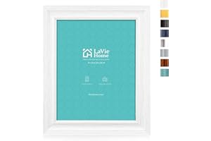 LaVie Home 8x10 Picture Frames (1 Pack, Distressed White) Rustic Photo Frame Set with Tempered Glass for Wall Mount & Table Top Display