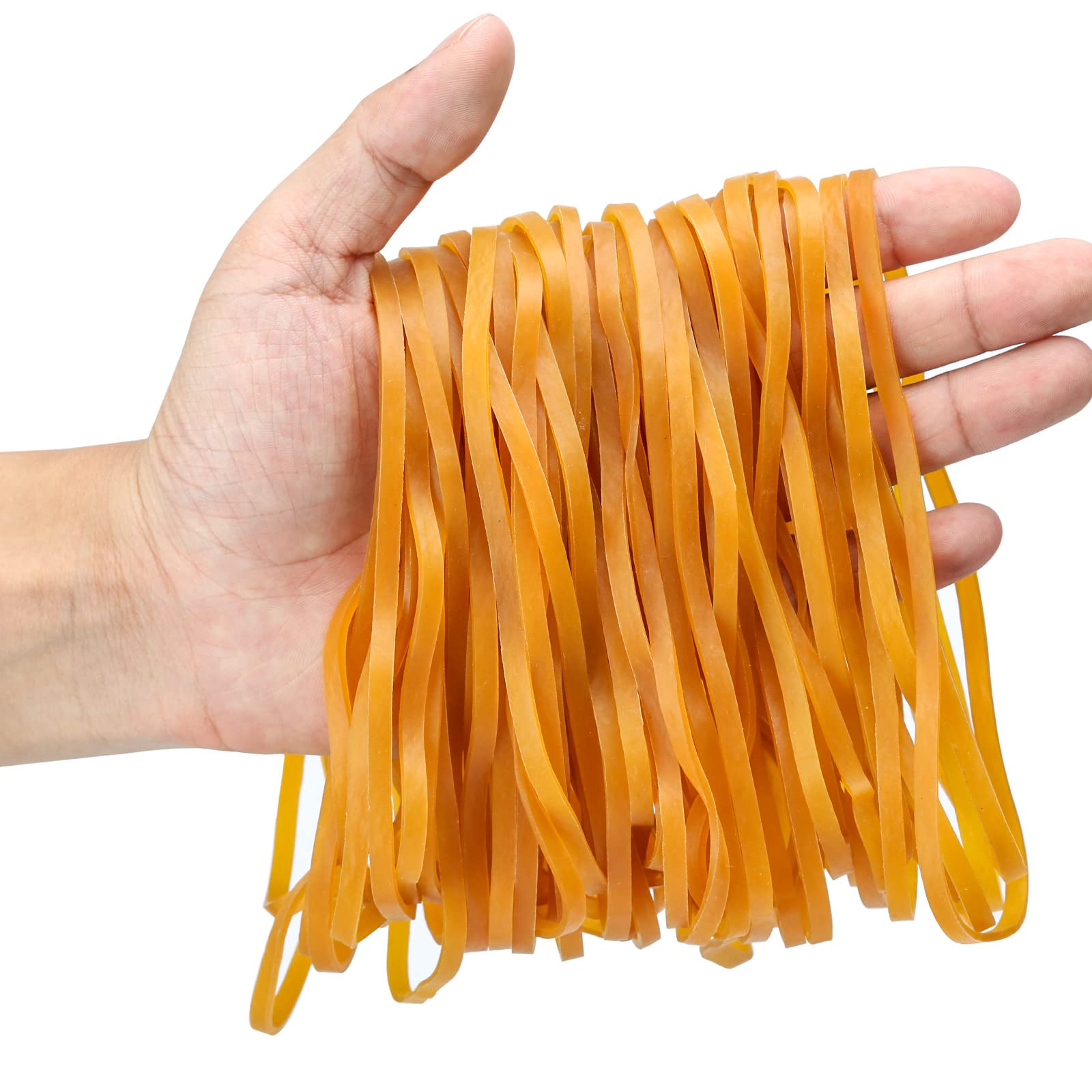 XINDA 60pcs Large Rubber Bands Elastic Bands Heavy Duty Stretched to 80cm/31.5in Strong Thick Elastic Bands Assorted Sizes Office Supplies (16cm/6.3in)