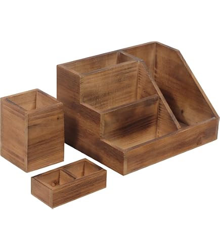 Organizador De Madera Con 3 Cajones (20x20x15cm) - Para Maquillaje U Oficina