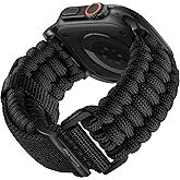 Bandletic Paracord Christmas Birthday Gifts Compatible with Apple Watch Bands for Men, Handmade Woven Military Survival Strap for iWatch 49mm(Ultra3/Ultra), 46mm(Series 11/10), 45mm(9/8/7), 44mm(SE3/6/5/4), 42mm(3/2/1)