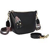HESHE Leather Crossbody Bags for Women Soft Hobo Purses Stylish Satchel Bags Boho Shoulder Handbags with Wide Strap
