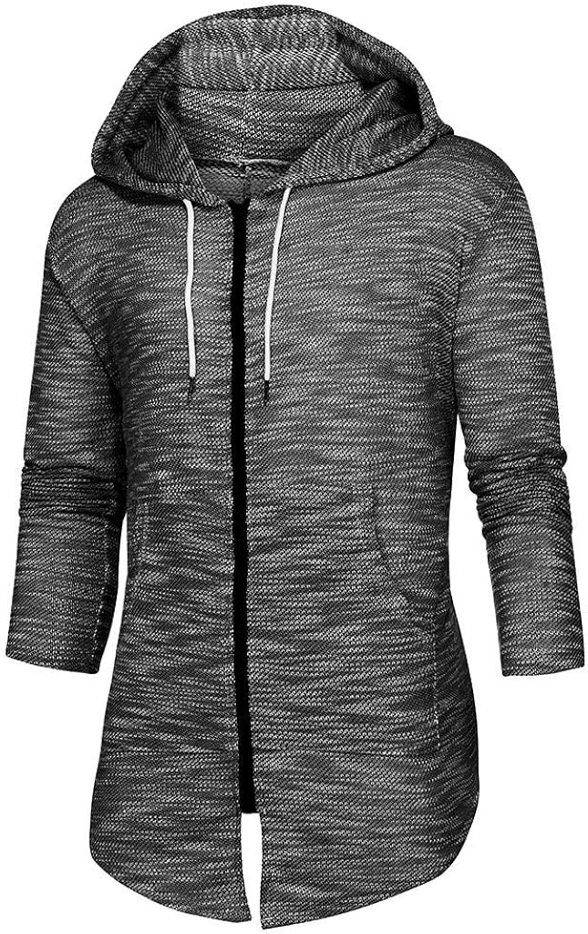 Uqiangy Mens Mid-Length Casual Slim Zipper Pocket Cardigan Sweater Hoodie Sweatshirt Plus Sizes at  Men’s Clothing store
