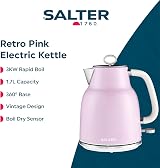 Salter Retro Pink 1.7L Kettle 3KW Rapid Boil 360° Base Removable Filter view 2