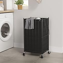 WOWLIVE Laundry Hamper with Wheels,Metal Wire Frame