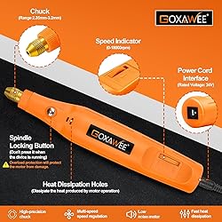 Corded Rotary Tool Kit for Crafts, GOXAWEE Mini