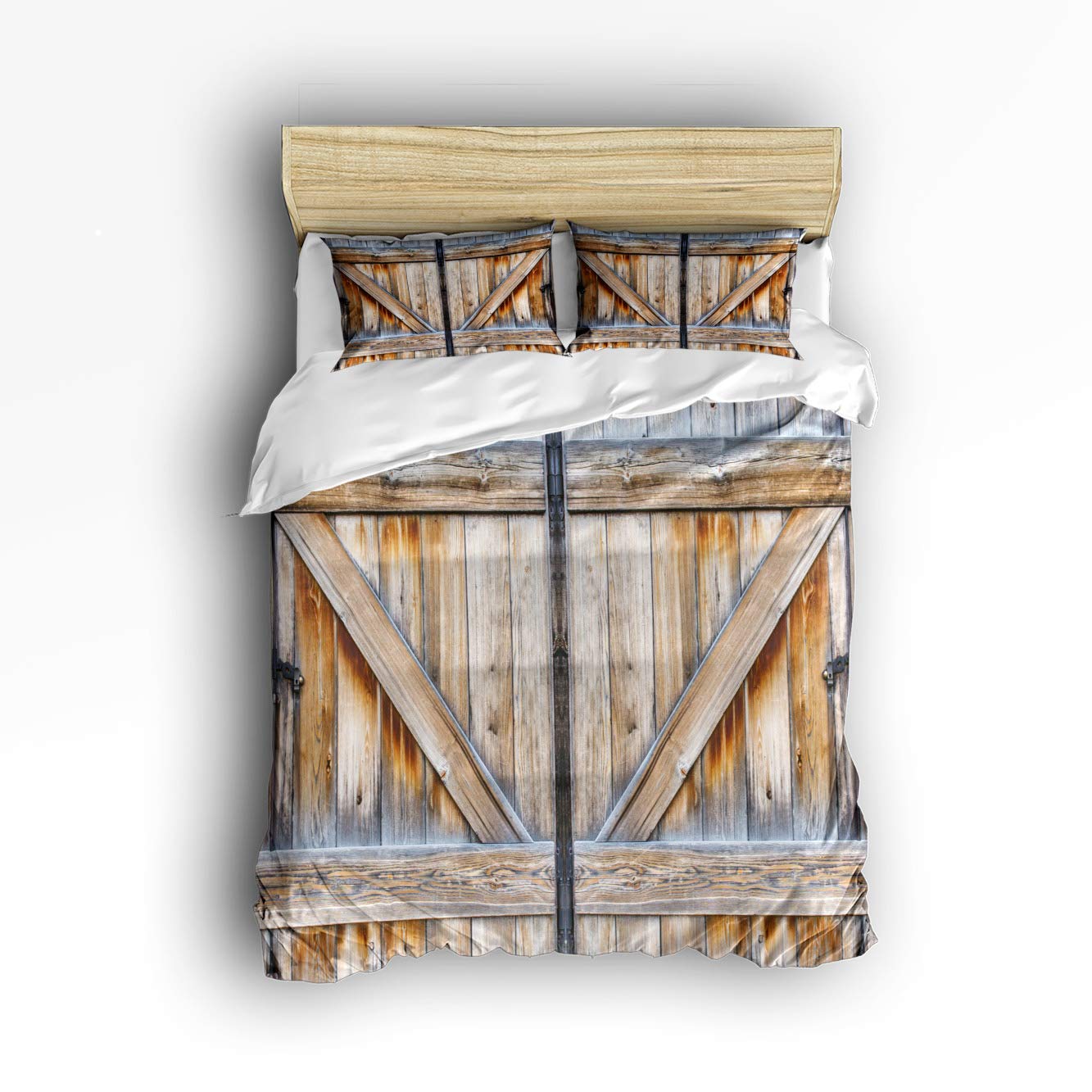 Amazon Com Dcgaring 3 Piece Duvet Cover Bedding Set Rustic Barn