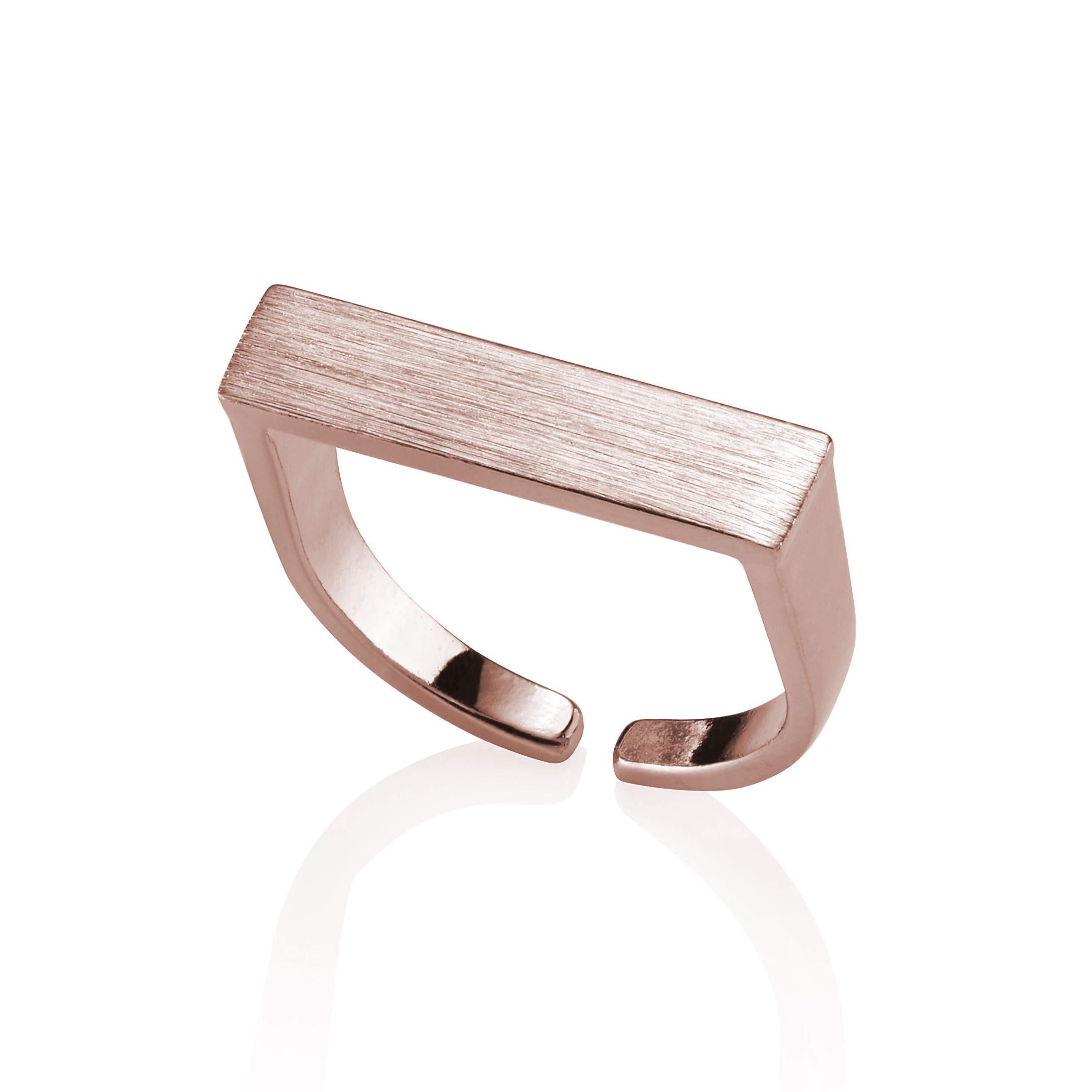 namana Plain Bar Ring for Women. Open Rose Gold Ring with a Brushed Finish. Adjustable Rings for Women in Matte Finish. Rose Gold Rings for Teen Girls and Women. Stylish Womens Ring with Gift Box