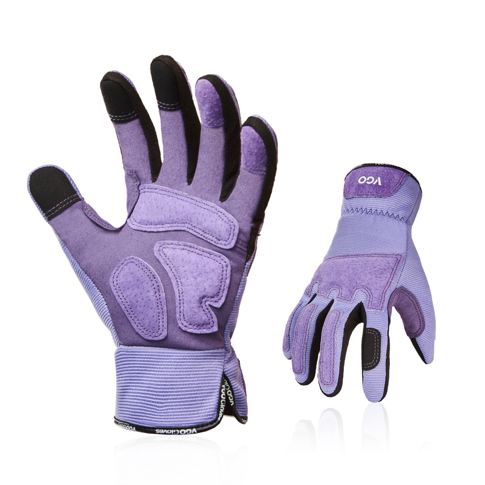 Vgo... Gardening Gloves Women Touchscreen Thornproof, Utility Work Gloves in Pig Leather for Garden Building Warehouse, Dexterity & Breathable Construction Gloves — image 1