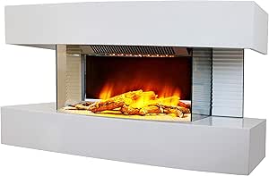Chemin'Arte 185 Lounge Medium Blanca chimenea eléctrica de pared diseño
