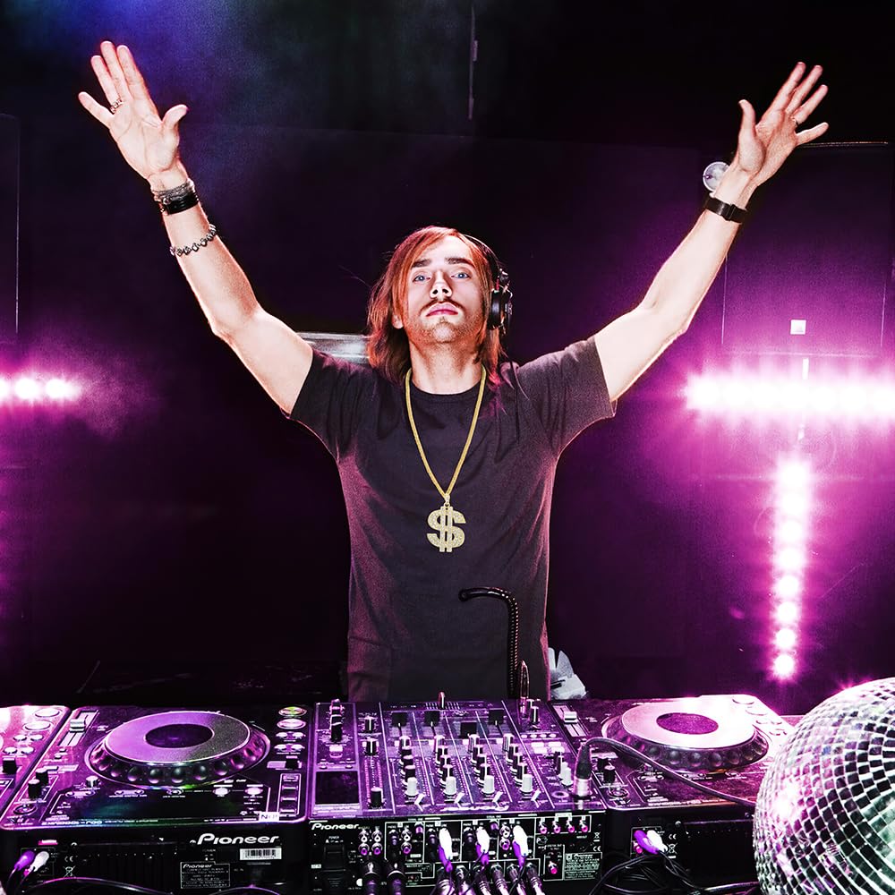 Hip Hop Gold Chain Long Gold Plated Necklace Accessories Mens Dollar Sign Necklaces Money Necklace Fake Gold Chain