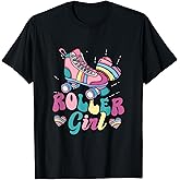 Roller Girl Skater Skating Retro Vintage 70s 80s 90s Skates T-Shirt