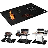 RERAMDO 48 X 30 Inch Under Grill Mats for Outdoor Grill, Double-Sided Fireproof/Waterproof/Oil-Proof Grill Pad, BBQ Matt for Under Grill, Indoor Fireplace/Fire Pit Mat, Deck and Patio Protector Mat