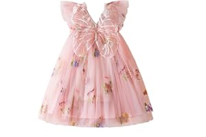 NNJXD Baby Girl Tulle Dress Casual Flower Embroidery Toddler Dresses
