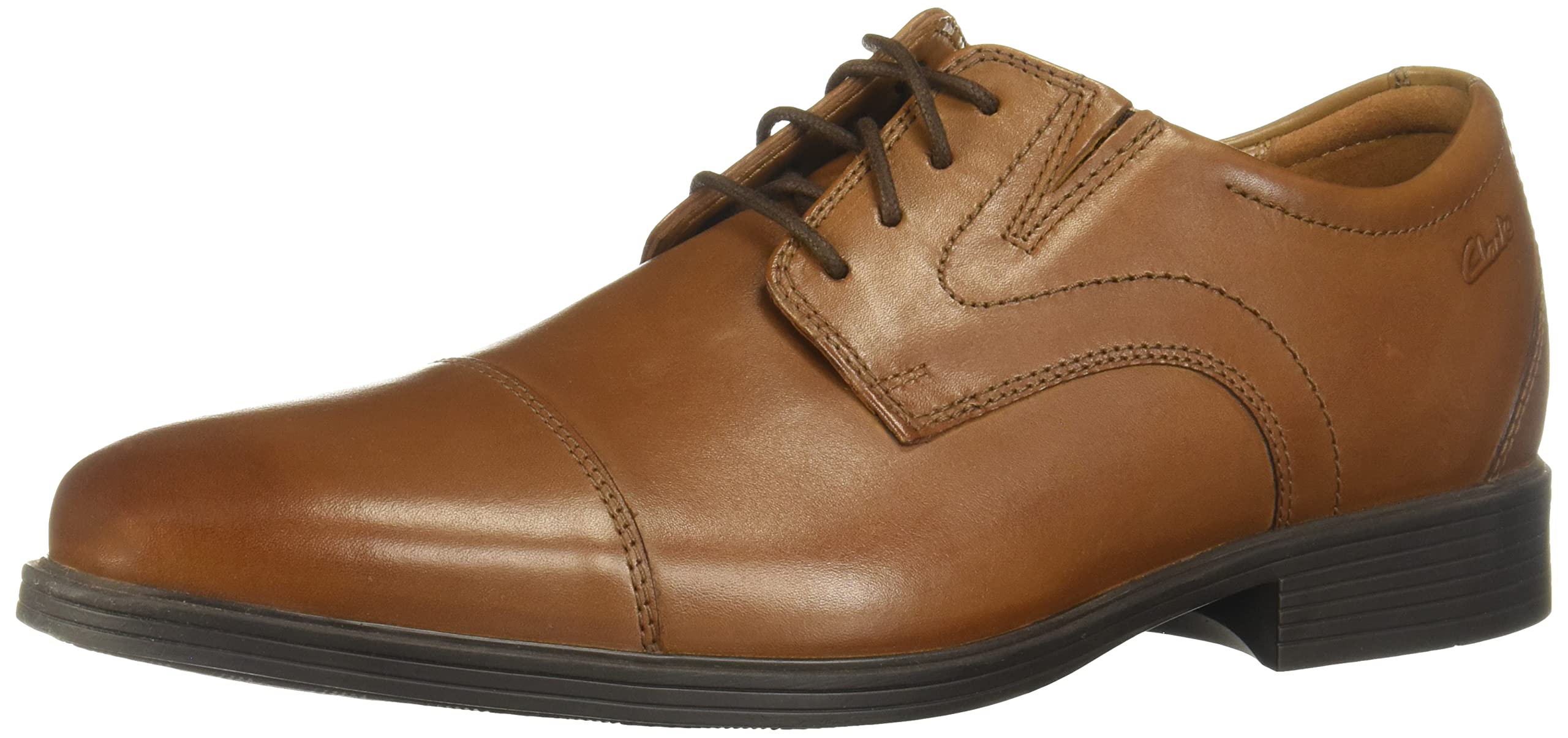 Clarks mens Whiddon Cap Oxford, Dark Tan Leather, 12 US Image