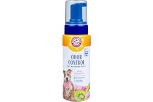 Arm & Hammer for Pets Odor Control Pet No-Rinse Foam with Baking Soda, Kiwi Blossom Scent, 8oz; Best Odor Eliminating Foam fo