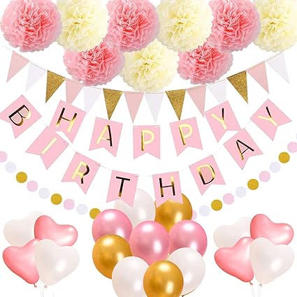 Amazon Com Wujing Baby Girl 1st Birthday Decoration With Happy