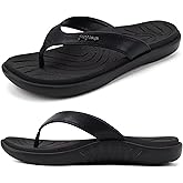 jiajiale Womens Fashion Orthotic Flip Flops Ladies Slip On Lightweight Comfortable Thick Cushion Yoga Mat Thong Sandals With Plantar Fasciitis Arch Support