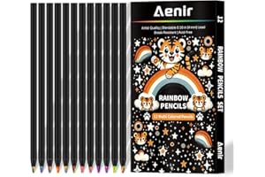 Aenir 12 Colors Rainbow Pencils, Multi Colored Pencils Set for Adult Coloring, Professional Art Supplies for Artists, Perfect Easter Basket Stuffers & Gifts.