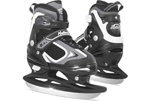 Nattork Ice Skates for Kids, Boys and Girls, Hockey Lace-Up Adjustable Skates Soft Padding and Reinforced Ankle Support for Beginners