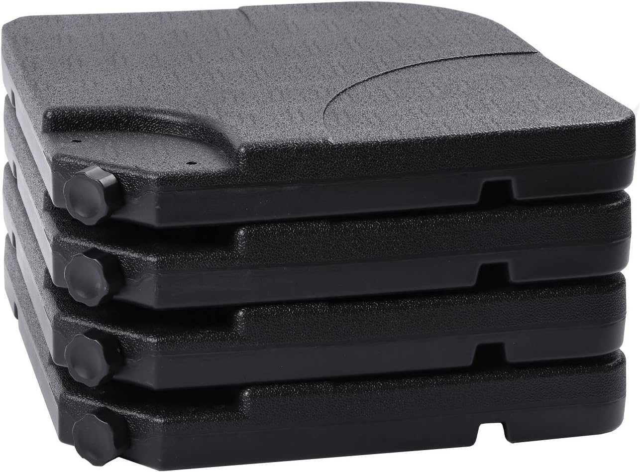 Sunnyglade 4PCS 176LB Square Shaped Water Or Sand Filled Umbrella Base Cantilever Offset Patio Market Umbrella Base Stand with U Locking (Black) : Garden & Outdoor