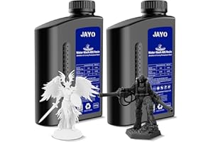 JAYO Water-Washable ABS-Like Resin Black,White 2kg, 405nm UV-Curing 3D Printer Resin, High Toughness & Impact Resistance, Easy Water Rinse, Low Shrinkage, Compatible with LCD/DLP/SLA Printers