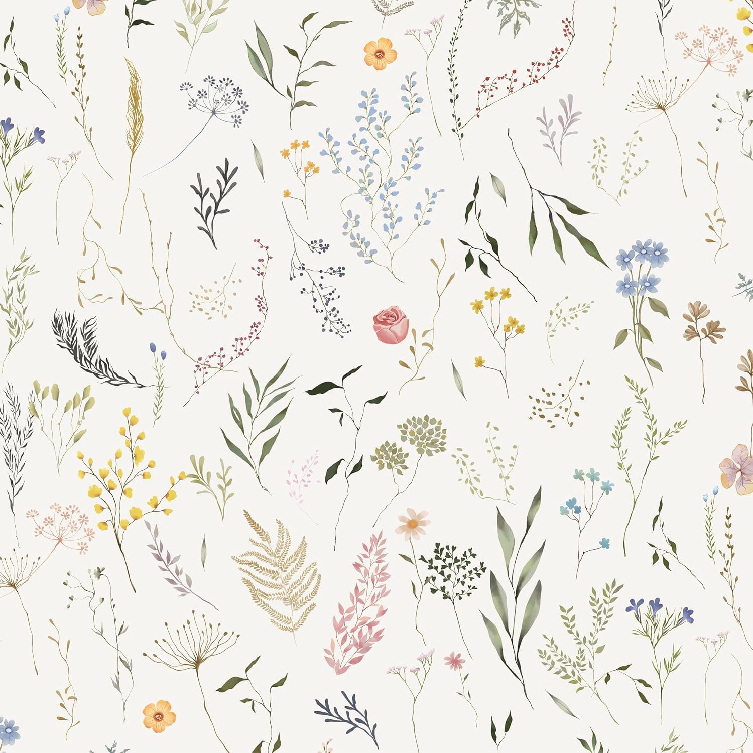 Photo 1 of Dimoon 78.7"x16.1" Floral Peel and Stick Wallpaper Beige Contact Paper Thicken Wallpaper Delicate Flower Waterproof Green Leaf White Self Adhesive Removable Wall Paper Shelf Liner Decal Vinyl Roll